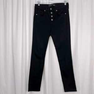 Veronica Beard Black Button Fly Debbie Skinny High Rise Jean Size 27/4